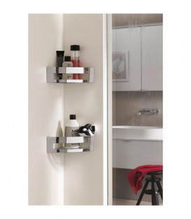 Panier d'angle mural emco systeme 2, chrome, fixation masquee, lxhxp: 184,5 x 80 x 184,5mm