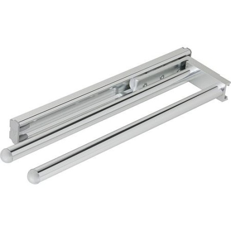 Porte-serviette Egidia extractible, avec 2 supports chromé, 310 à 460 mm