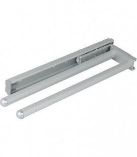 Porte-serviette Egidia extractible, 2 supports, satiné, 310 à 460 mm