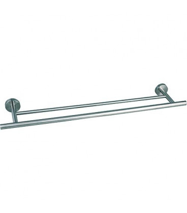 Porte-serviette double Axial L : 700mm, inox matt avec fixation