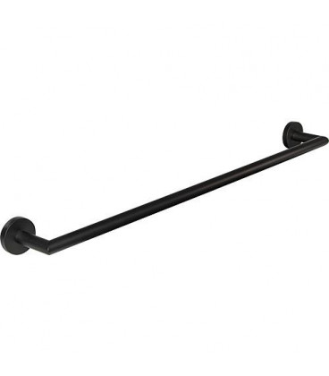 Anneau Porte-serviette Eldrid nero laiton, noir, L : 650mm fixation incluse, angulaire