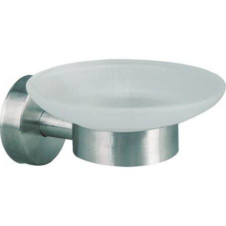 Coupelle a savon Axial verre satiné , inox mat avec fixation