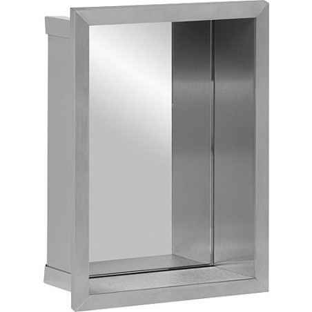 Niche murale avec panneau arriere miroir, profondeur 100 mm lxh : 235x325 mm