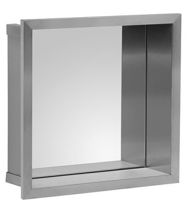 Niche murale avec panneau arriere miroir, profondeur 100 mm lxh : 325x325 mm