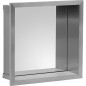 Niche murale avec panneau arriere miroir, profondeur 100 mm lxh : 325x325 mm