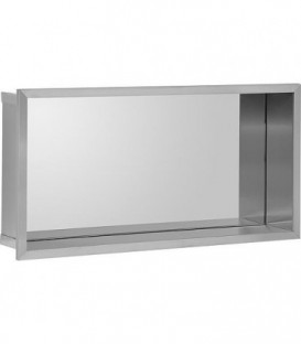 Niche murale avec panneau arriere miroir, profondeur 100 mm lxhx : 625x325 mm