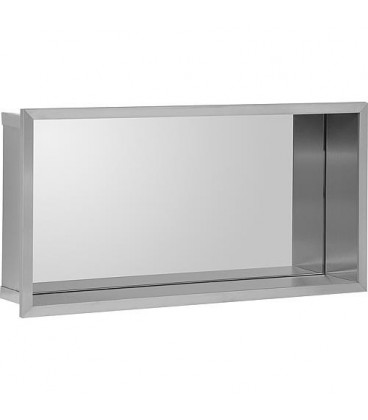 Niche murale avec panneau arriere miroir, profondeur 100 mm lxhx : 625x325 mm