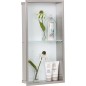 Niche mural, paroi vitree blanche, profondeur 100mm, lxh: 323x625mm avec 2 etageres