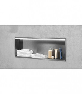 Niche mural, paroi vitree blanche, profondeur 150mm, lxh: 925x325mm avec eclairage LED