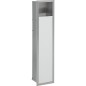 Niche murale WC, 1 porte blanche verr 1 casier dérouleur, 1 casier vide lxh : 180x825 mm Ouverture droite