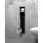 Niche murale WC, 1 porte blanche verr 1 casier dérouleur, 1 casier vide lxh : 180x825 mm Ouverture droite