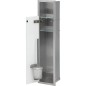 Niche murale WC, 1 porte blanche casier derouleur + 1 casier vide lxH : 180x825 mm, ouverture gauche