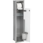 Niche murale WC, 1 porte blanche casier derouleur + 1 casier vide lxH : 180x825 mm, ouverture gauche