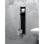 Niche murale WC, 1 porte blanche casier derouleur + 1 casier vide lxH : 180x825 mm, ouverture gauche