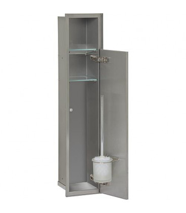 WC container mural, 1 porte pour carrelage, 1 derouleur, 2 casiers butee gauche, 185x831mm