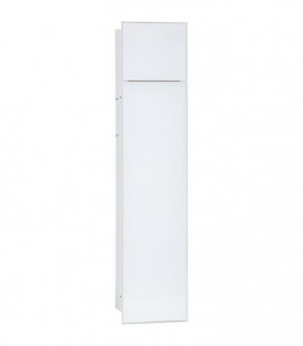 Niche mural WC, interieur blanc 2x portes vitrees blanches,2 etag. lxh:180x825mm, butee droite