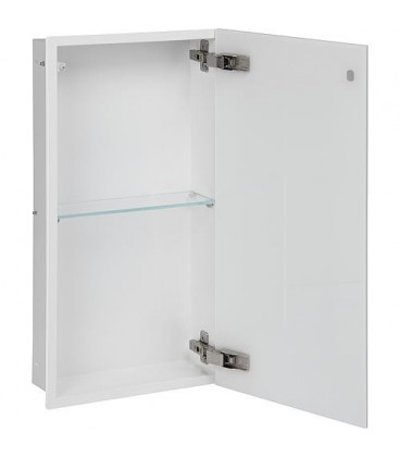 Niche murale, 1 porte blanche verre 2 casiers, profondeur 100 mm lxh : 323x625 mm