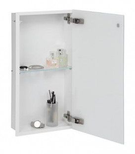 Niche murale, 1 porte blanche verre 2 casiers, profondeur 150 mm lxh : 323x625 mm