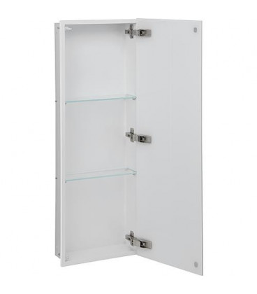 Niche murale, 1 porte blanche verre 3 casiers, profondeur 100 mm lxh : 323x925 mm