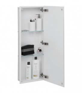 Niche murale, 1 porte blanche verre 3 casiers, profondeur 100 mm lxh : 323x925 mm