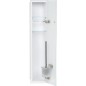 Niche mural WC, interieur blanc, 1 porte vitree blanche,2 etageres lxh:180x825mm, butee droite