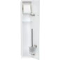 Niche mural WC, interieur blanc, 1 porte vitree blanche,2 etageres lxh:180x825mm, butee droite