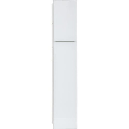Niche mural WC, interieur blanc 2xportes vitrees blanches, 2 etageres,lxh:180x975mm,butee droite