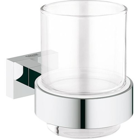 Verre avec fixation Grohe Cube essentiel, chrome