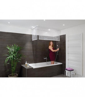 Rideau de douche Design pour cassette vide, blanc, 1280x2400 mm EMAGA 100% Vinyle