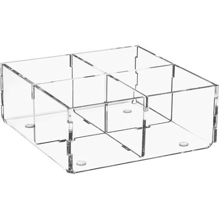 Box de rangement en plexiglas transparent 120x120x50mm