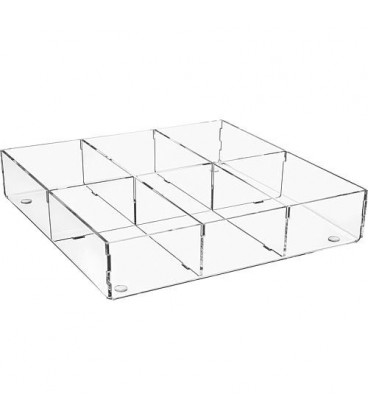 Box de rangement en plexiglas transparent 240x240x50mm