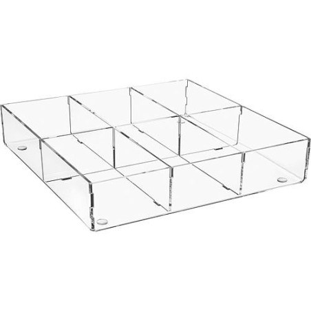 Box de rangement en plexiglas transparent 240x240x50mm