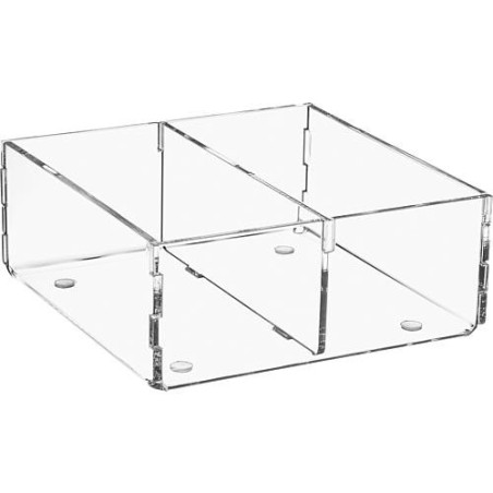 Box de rangement en plexiglas transparent 120x120x50mm