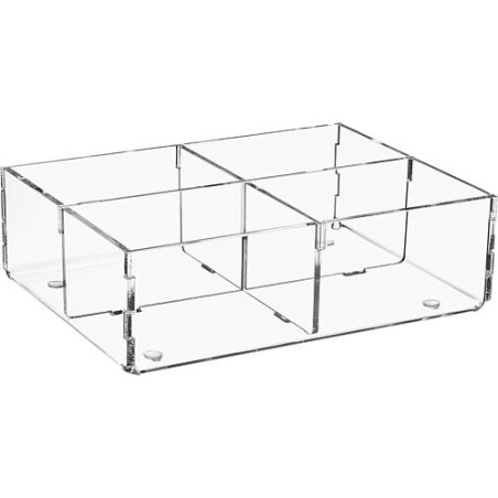 Box de rangement en plexiglas transparent 160x120x50mm