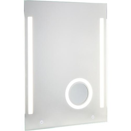 Miroir Earline + eclairage variable + miroir cosmetique, 2 interrupt. sensitifs, 600x800mm, 11,5W