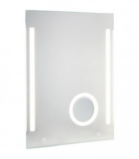 Miroir Earline + eclairage variable et miroir cosmetique, 2 interrupt. sensitifs, 800x800mm, 11,5W