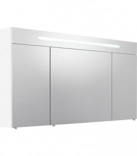 Armoire à glace avec cache lumineux, blanc mat 3 portes 1200x740x160mm