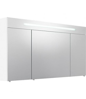 Armoire à glace avec cache lumineux, blanc mat 3 portes 1200x740x160mm