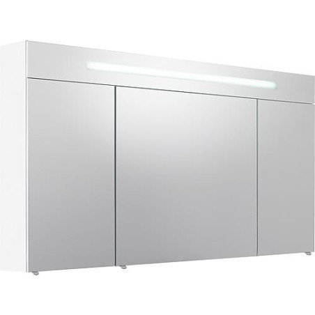 Armoire à glace avec cache lumineux, blanc mat 3 portes 1200x740x160mm