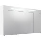 Armoire à glace avec cache lumineux, blanc mat 3 portes 1200x740x160mm