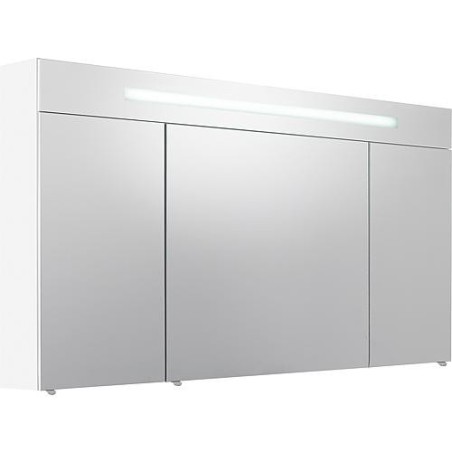 Armoire a glace 3 portes blanc brillant eclairage avec cache 1200 x 740 x 160 mm