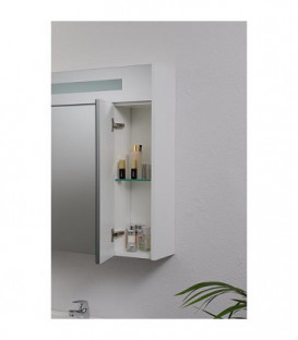 Armoire à glace + eclairage en visiere Blanc brillant - 3 portes 850x750x188 mm