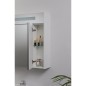 Armoire à glace + eclairage en visiere Blanc brillant - 3 portes 850x750x188 mm