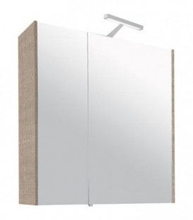 Armoire a glace avec eclairage tranche écru - 2 portes 700x750x188mm