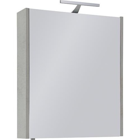 Armoire a glace avec éclairage Chene gris pierre décor, 1 porte 600x750x188mm