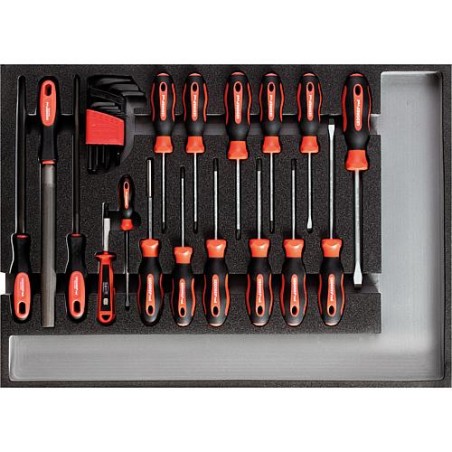 Kit outils GEDORE rouge tournevis et limes 570x410mm a 482x345mm