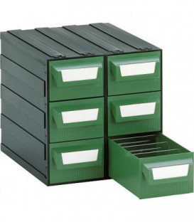 Boite de stockage av 6 tiroirs gris/vert L : 225mm, l : 263mm, h : 228mm SchulLaden:L : 101mm, l : 241mm, h : 67mm