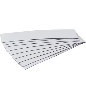 Etiquettes magnetiques 100 x 20 x 0,6 mm couleur blanc, emballage  :  100 pcs