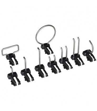 Set d'accroches Sortimo 9 pces pour WorkMo (plaque Alu)