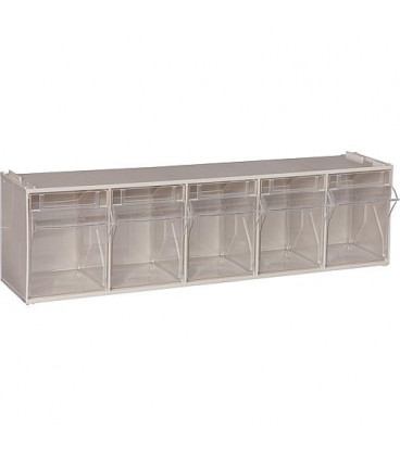 Boitier ouvert de stockage transparent 5 cases